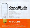 Goodbulb Himalayan Salt Lamp Bulb 25Watt Candelabra E12 Base - 6 Pack