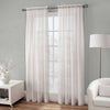 Adrien Lewis Basic Elegance Solid Sheer Rod Pocket Curtain Panels, White 54” x 84”