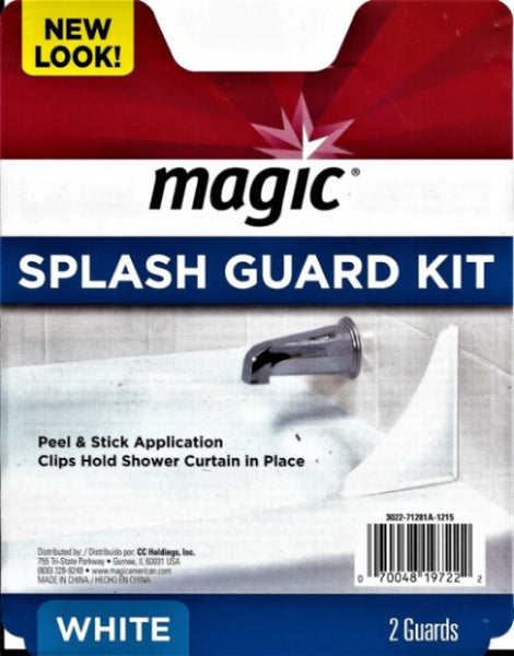 Magic Shower Splash Guard Kit, White 2 Pack