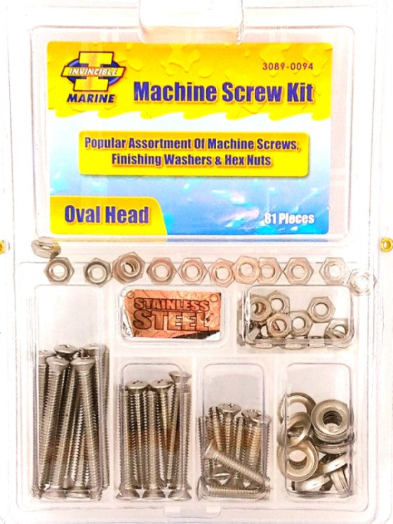 Invincible Marine Stainless-Steel Machine Screw Kit, 81-Pieces