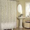 Excell Gray Ivy Pattern Clear Peva Shower Curtain - Silver