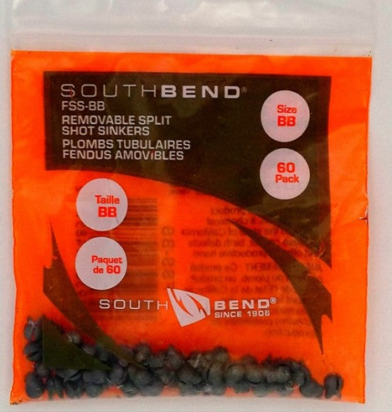 South Bend Removable Split Shot Sinkers (Black, BB)