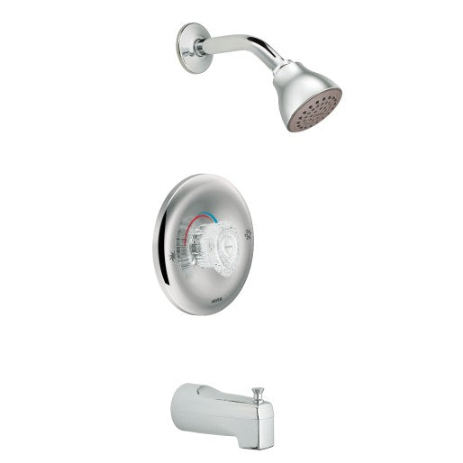 Moen Chateau Single Handle Posi-Temp Tub and Shower Trim with Eco-Performance Showerhead, Chrome