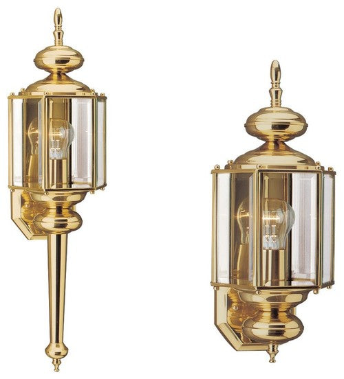 Sea Gull Classico One Light Outdoor Wall Lantern, Polished Brass