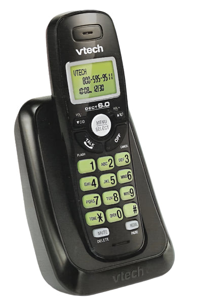 Vtech Compact Cordless Single Handset Phone DECT 6.0 Technology, Black - open packing